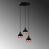 Modern Adjustable Chandelier, Black & Copper, 38 cm