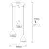 Modern Adjustable Chandelier, Black & Copper, 38 cm