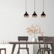 Modern Chandelier, Black & Copper, Adjustable Cable