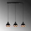 Modern Chandelier, Black & Copper, Adjustable Cable