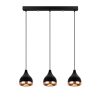 Modern Chandelier, Black & Copper, Adjustable Cable