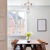 Scandinavian Chandelier, Yellow & White, Metal Body, 43 cm