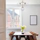 Scandinavian Chandelier, Yellow & White, Metal Body, 43 cm