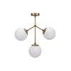 Scandinavian Chandelier, Yellow & White, Metal Body, 43 cm