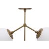 Scandinavian Chandelier, Yellow & White, Metal Body, 43 cm