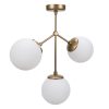 Scandinavian Chandelier, Yellow & White, Metal Body, 43 cm