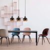 Modern Chandelier, Black & Copper, Adjustable Height