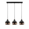 Modern Chandelier, Black & Copper, Adjustable Height