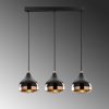 Modern Chandelier, Black & Copper, Adjustable Height