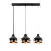 Modern Chandelier, Black & Copper, Adjustable Height