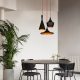 Modern Black & Gold Chandelier, 51 cm, Adjustable Height