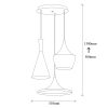 Modern Black & Gold Chandelier, 51 cm, Adjustable Height