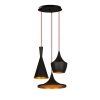 Modern Black & Gold Chandelier, 51 cm, Adjustable Height
