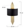 Elegant Black & Gold Wall Lamp, Metal Body, 75 cm | E27 Max 40W | Glam Design for Modern Spaces