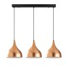 Modern Copper & Black Chandelier, Adjustable Height, 97x16cm