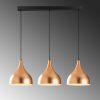 Modern Copper & Black Chandelier, Adjustable Height, 97x16cm
