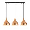 Modern Copper & Black Chandelier, Adjustable Height, 97x16cm