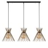 Modern Black Chandelier, Metal Body, Adjustable Height