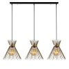 Modern Black Chandelier, Metal Body, Adjustable Height