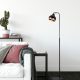 Modern Floor Lamp with Metal Body, Black & Copper, 150 cm Height | E27 Socket, Max 40W | Stylish Scandinavian Design for Home & Office