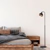 Modern Floor Lamp with Metal Body, Black & Copper, 150 cm Height | E27 Socket, Max 40W | Stylish Scandinavian Design for Home & Office