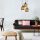 Elegant Gold & Black Chandelier, 44x116 cm, Adjustable