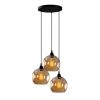 Elegant Gold & Black Chandelier, 44x116 cm, Adjustable