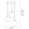 Elegant Gold & Black Chandelier, 44x116 cm, Adjustable