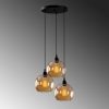 Elegant Gold & Black Chandelier, 44x116 cm, Adjustable