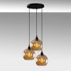 Elegant Gold & Black Chandelier, 44x116 cm, Adjustable