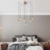 Elegant Copper Chandelier, 126 cm, Adjustable Height | Iron Body, 6 x E27, Nostalgic Glam Design