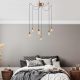 Elegant Copper Chandelier, 126 cm, Adjustable Height | Iron Body, 6 x E27, Nostalgic Glam Design