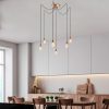 Elegant Copper Chandelier, 126 cm, Adjustable Height | Iron Body, 6 x E27, Nostalgic Glam Design