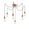 Elegant Copper Chandelier, 126 cm, Adjustable Height | Iron Body, 6 x E27, Nostalgic Glam Design