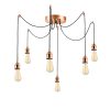Elegant Copper Chandelier, 126 cm, Adjustable Height | Iron Body, 6 x E27, Nostalgic Glam Design