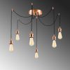 Elegant Copper Chandelier, 126 cm, Adjustable Height | Iron Body, 6 x E27, Nostalgic Glam Design