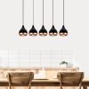 Modern Chandelier, Black & Copper, 135 cm Height | Adjustable, 5 x E27 | Glam & Scandinavian Design