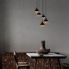 Modern Chandelier, Black & Copper, 135 cm Height | Adjustable, 5 x E27, Glam & Scandinavian Design