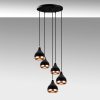 Modern Chandelier, Black & Copper, 135 cm Height | Adjustable, 5 x E27, Glam & Scandinavian Design
