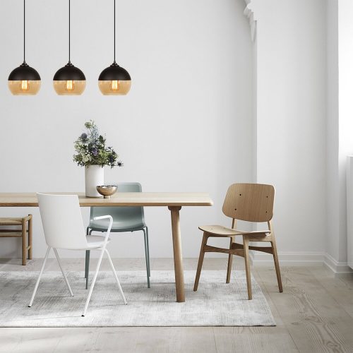 Nostalgic Industrial Chandelier, Black & Honey, 116 cm