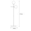 Modern Gold Floor Lamp, 174 cm, Metal & Glass Design