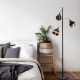 Scandinavian Floor Lamp, Black & Copper, 163 cm Height, 52 cm Diameter | Metal Body, 3 x E27 Socket, 200 cm Cable | Stylish & Functional Lighting for Modern Spaces