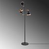 Scandinavian Floor Lamp, Black & Copper, 163 cm Height, 52 cm Diameter | Metal Body, 3 x E27 Socket, 200 cm Cable | Stylish & Functional Lighting for Modern Spaces