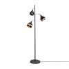 Scandinavian Floor Lamp, Black & Copper, 163 cm Height, 52 cm Diameter | Metal Body, 3 x E27 Socket, 200 cm Cable | Stylish & Functional Lighting for Modern Spaces