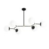 Modern Black & White Chandelier, Iron Body, 100x58 cm