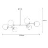 Modern Black & White Chandelier, Iron Body, 100x58 cm