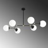 Modern Black & White Chandelier, Iron Body, 100x58 cm