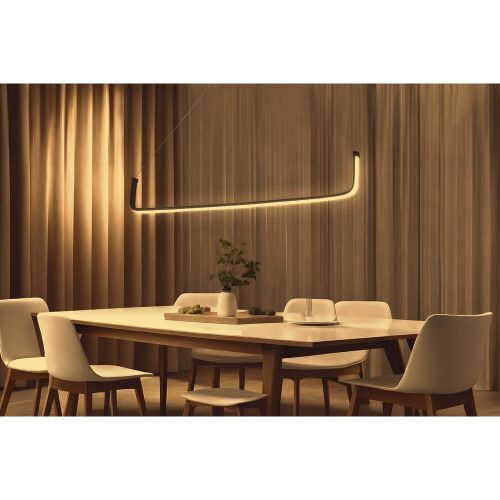 Opviq, 166PRG1203, Adjustable Black LED Chandelier, 0-80 cm, 4000K Light