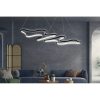 Adjustable Black Aluminium Chandelier, LED, 2 Pieces