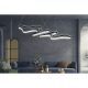 Adjustable Black Aluminium Chandelier, LED, 2 Pieces